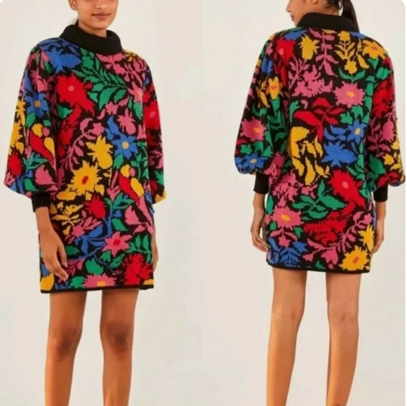 Farm Rio | Tropical Garden Sweater Dress NWT - Picture 2 of 7